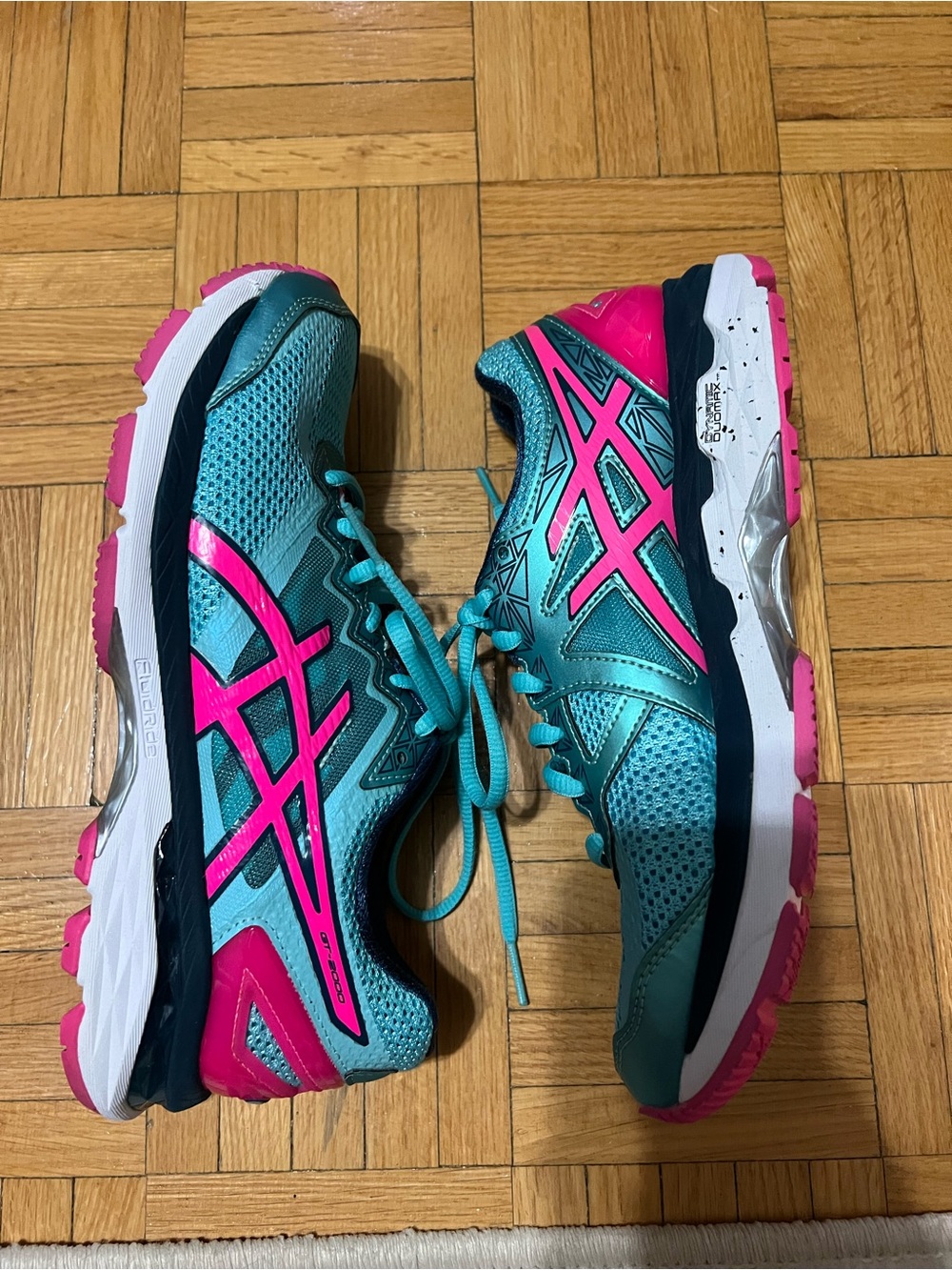 ASICS Women’s Teal and Pink Athletic Running Sneakers